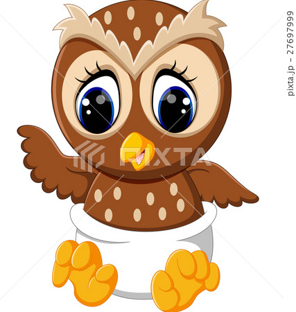 illustration of cute owl cartoon 27697999