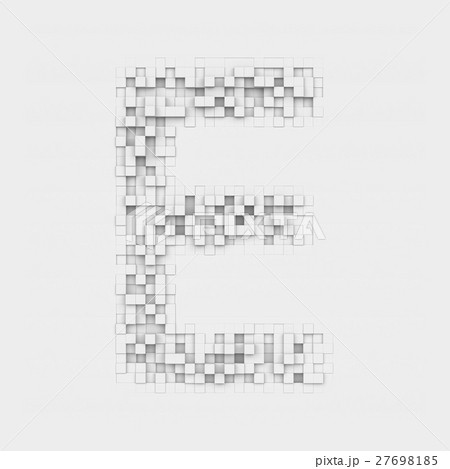 Rendering large letter E made up of white square 27698185