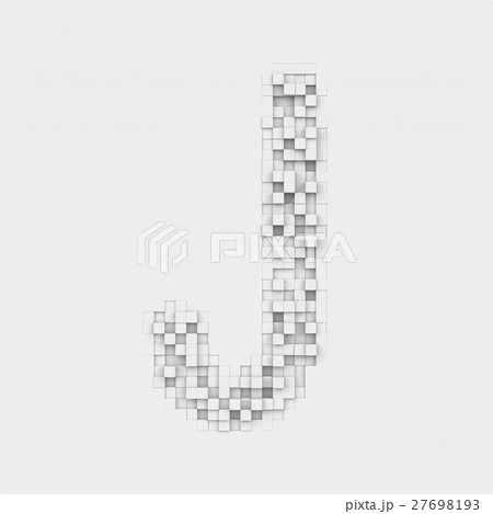 Rendering large letter J made up of white square 27698193