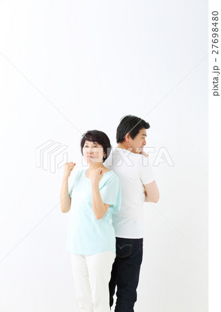 熟年夫婦 喧嘩の写真素材