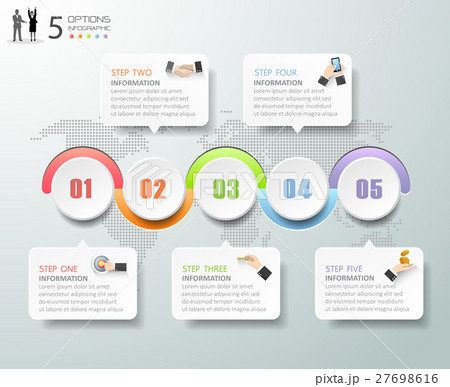 Abstract 3d infographic 5 options,Business concept 27698616