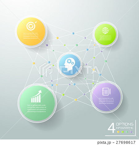 Abstract 3d circle infographic 5 options, 27698617