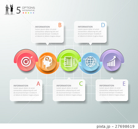 Abstract 3d infographic 5 options,   27698619