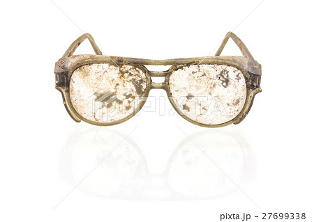 old plastic glasses isolated on a white background 27699338