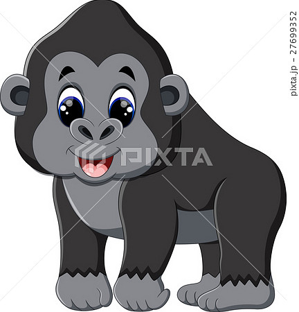 Illustration Of Funny Gorilla Cartoonのイラスト素材