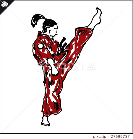 Symbol Martial arts karate high kick woman 27699757