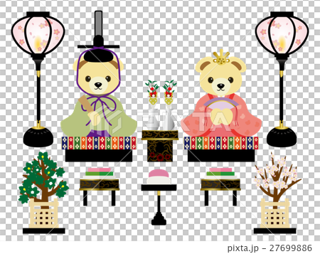 テディベアの雛人形 27699886