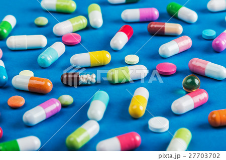 pills and tablets of different blue pills and tablets of different blue 27703702