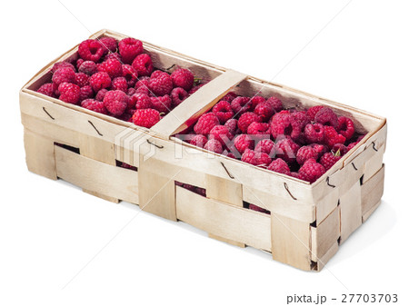 Fresh raspberries in the basket Fresh raspberries in the basket 27703703