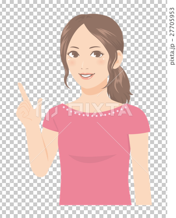 Women's facial expression finger pointing Women's facial expression finger pointing 27705953