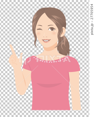 女人的面部表情指向眨眼 女人的面部表情指向眨眼 27705954