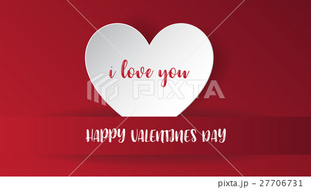 Heart Paper Sticker With Shadow Valentine's day 27706731