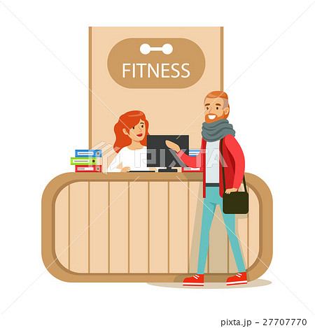 Fitness Club Reception Counter With Female Fitness Club Reception Counter With Female 27707770