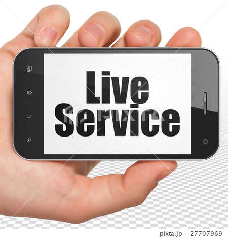 Business concept: Hand Holding Smartphone with 27707969