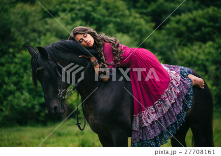 Beautiful gypsy in violet dress 27708161