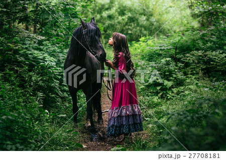 Beautiful gypsy in violet dress 27708181