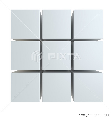 Abstract cube assembling from blocks Abstract cube assembling from blocks 27708244