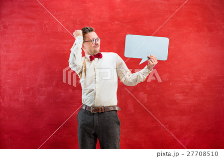 Young funny man with empty blank sign Young funny man with empty blank sign 27708510