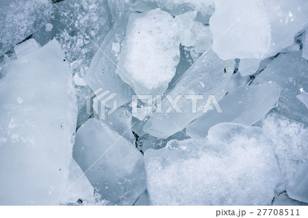 Frozen blocks of ice on the beach Frozen blocks of ice on the beach 27708511