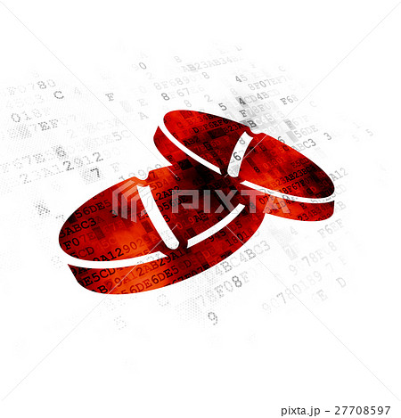 Health concept: Pills on Digital background 27708597