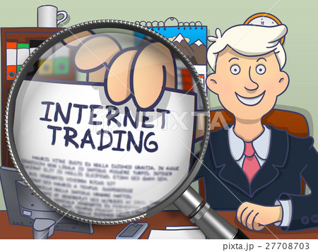 Internet Trading through Lens. Doodle Concept. 27708703