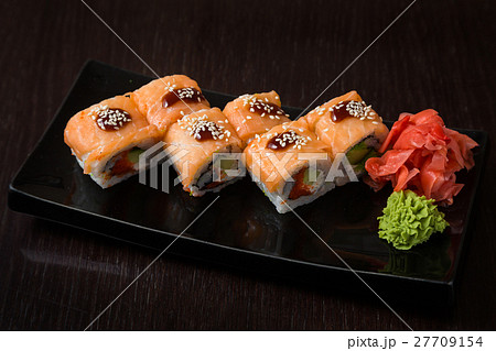 Rolls on a black plate Rolls on a black plate 27709154