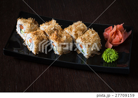 Rolls on a black plate Rolls on a black plate 27709159