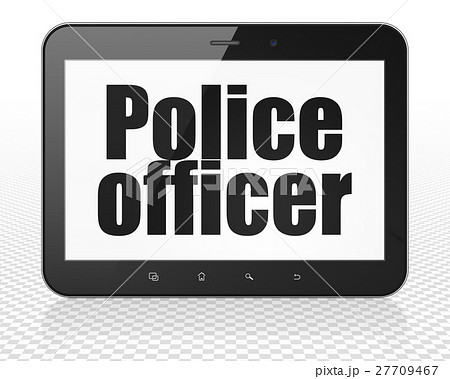 Law concept: Tablet Pc Computer with Police Law concept: Tablet Pc Computer with Police 27709467
