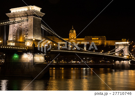 Chain Bridge with Buda Castle Hungary Budapest Chain Bridge with Buda Castle Hungary Budapest 27710746