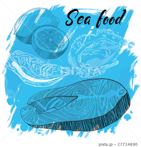 Vector illustration a seafood restaurant menu Vector illustration a seafood restaurant menu 27714690