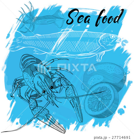 Vector illustration seafood restaurant menu Vector illustration seafood restaurant menu 27714691