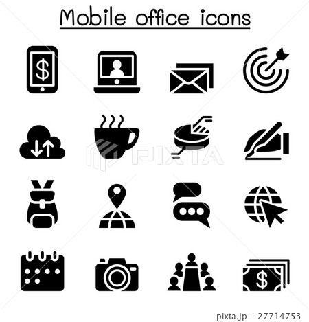 Mobile office icon set 27714753