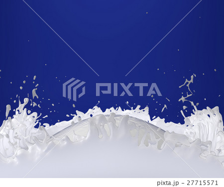 dairy milk splash blue background 3D illustration 27715571