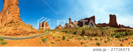 Road and rocky mountains in the distance landscape Road and rocky mountains in the distance landscape 27716373