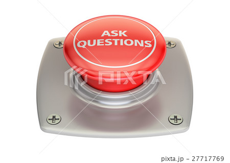 Ask Question red button, 3D rendering 27717769