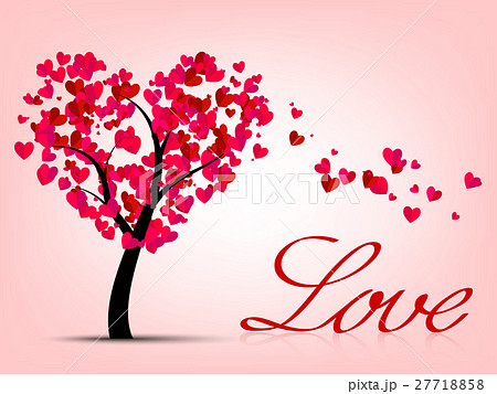 Valentines card with heart tree 27718858