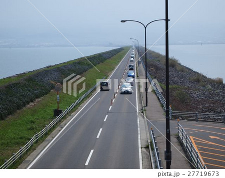諫早湾干拓堤防道路　雲仙市方面 27719673
