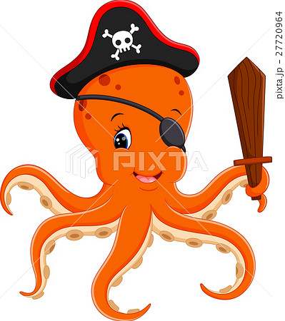 illustration of Cartoon pirate octopus 27720964