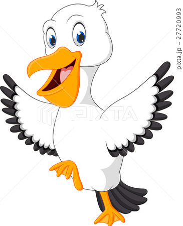 illustration of Cute pelican cartoon 27720993