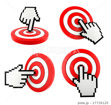 Set of mouse finger cursor pointing at the target Set of mouse finger cursor pointing at the target 27726120