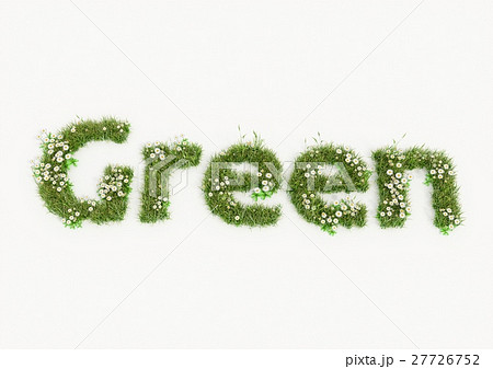 Green word typed by flowers and grass 27726752