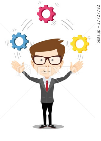 Man juggling with cog wheels 27727782