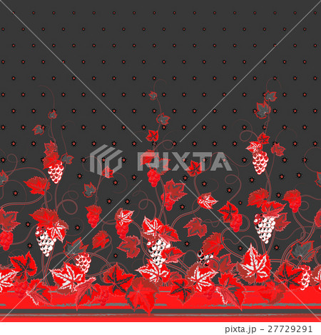 Vertical Seamless green floral pattern with grape Vertical Seamless green floral pattern with grape 27729291