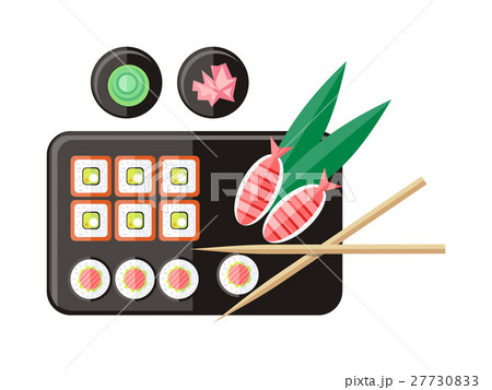 Japanese Food Illustration in Flat Style. Vector 27730833