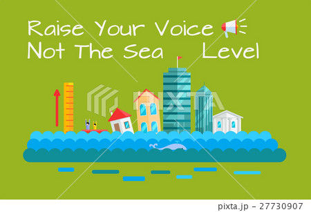 Warming and Sea Level Increase Vector Concept.   27730907