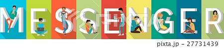 Messenger Banner in Flat Messenger Banner in Flat 27731439