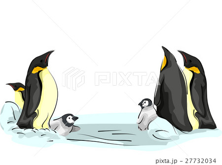 Emperor Penguin Family Ice Sheet 27732034