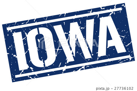 Iowa blue square stamp 27736102