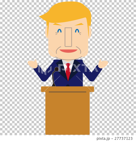 Blonde American Nicelyly smiling face with a blue navy speech 27737123
