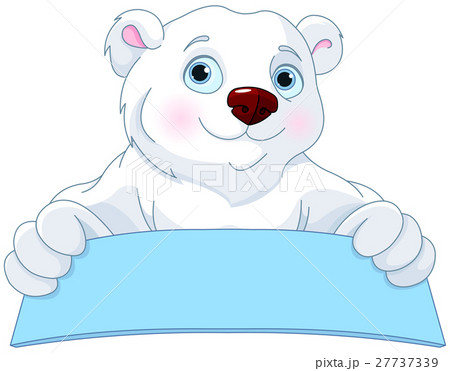 Polar Bear Holding a Sign Polar Bear Holding a Sign 27737339